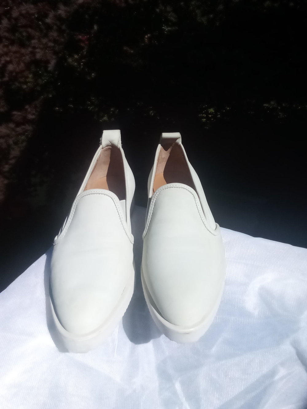 Everlane The Street Shoe Chalk White Leather Slip-On Loafers